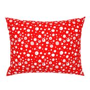 Paint Drops Polka Dots // White on Red
