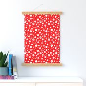 Paint Drops Polka Dots // White on Red