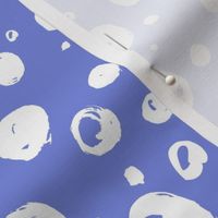 Paint Drops Polka Dots // White on Periwinkle