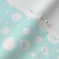 Paint Drops Polka Dots // White on Mint
