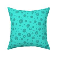 Paint Drops Polka Dots // Carribbean Blue on Turquoise 