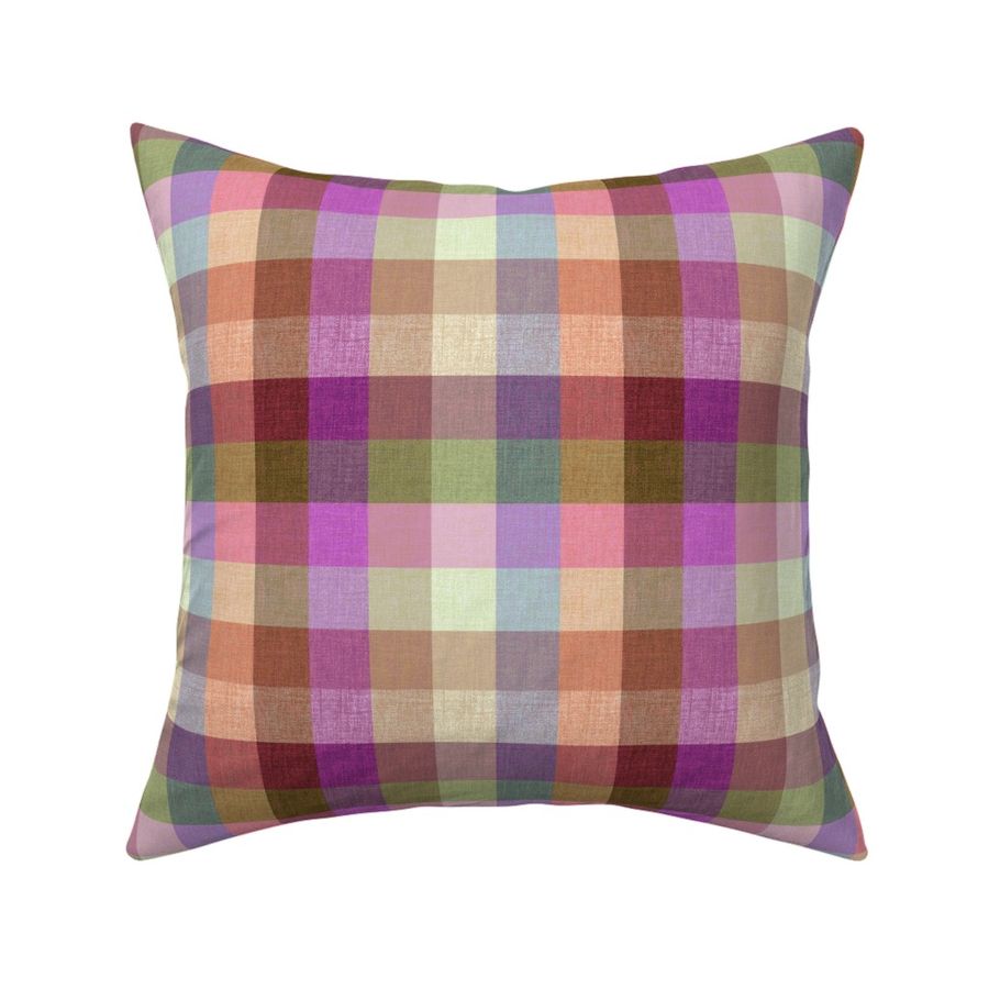 Buffalo Plaid Madras Tartan Summer  spring rainbow 3A warm mix