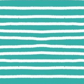 Sketchy Stripes // White on Caribbean Blue  