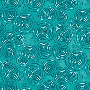 WATER RIPPLES AND LITTLE FISH - TURQUOISE