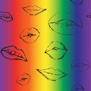 Lips on rainbow