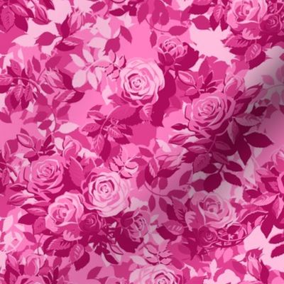 Camo Rose - small scale - pink