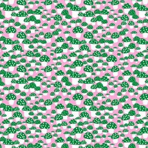 Smaller Scale - Scandi Shrooms in Pink + Green