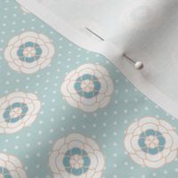 Daisies, delicate, soft, patchwork, for babies, nursery, chamomile, flowers, light turquoise, pale, pastel, vintage, romantic, neutral colors