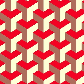 Brigt pectacular abstraction, stylish geometric shapes, elegant, expensive looking,  Abstract geometric design, impressive, red and beige Abstract pattern, statement geometric pattern. 