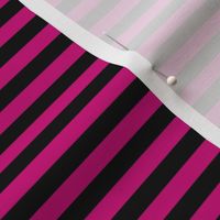 Horizontal Bengal Stripe Pattern - Medium Magenta and Black