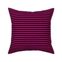 Horizontal Bengal Stripe Pattern - Medium Magenta and Black