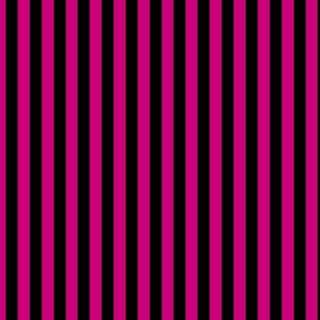 Vertical Bengal Stripe Pattern - Medium Magenta and Black