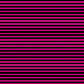 Small Horizontal Bengal Stripe Pattern - Medium Magenta and Black