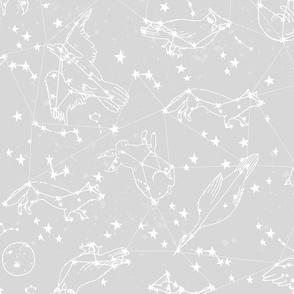LARGE constellations // soft grey animal constellation fabric best andrea lauren fabric