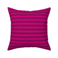 Horizontal Awning Stripe Pattern - Medium Magenta and Deep Magenta