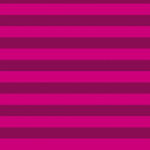 Horizontal Awning Stripe Pattern - Medium Magenta and Deep Magenta