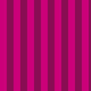 Vertical Awning Stripe Pattern - Medium Magenta and Deep Magenta