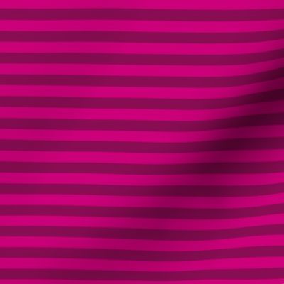 Horizontal Bengal Stripe Pattern - Medium Magenta and Deep Magenta