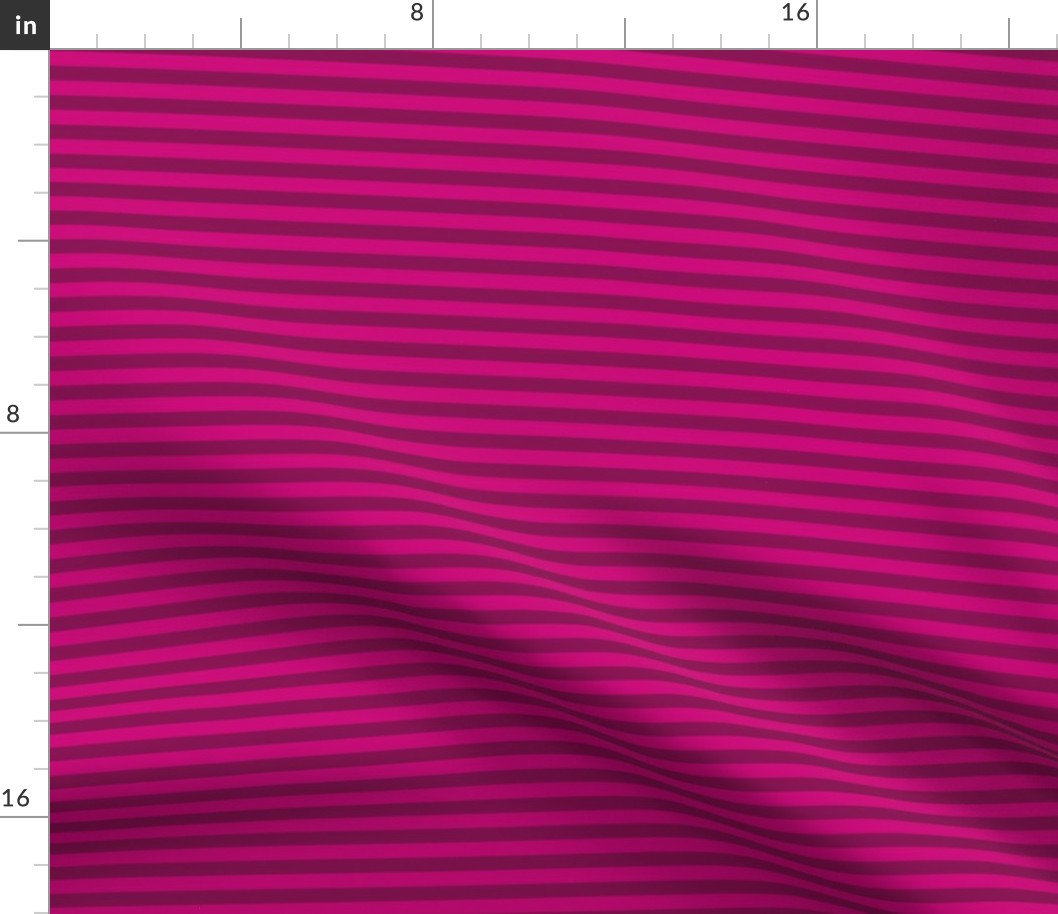 Horizontal Bengal Stripe Pattern - Medium Magenta and Deep Magenta