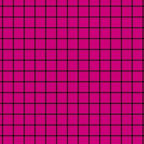 Grid Pattern - Medium Magenta and Black
