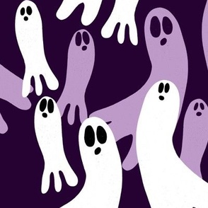 Purple and White Ghosts - 10x10