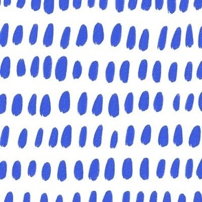 Hand Painted Electric Blue Paint Splotches on a White Background - Large - 20x20