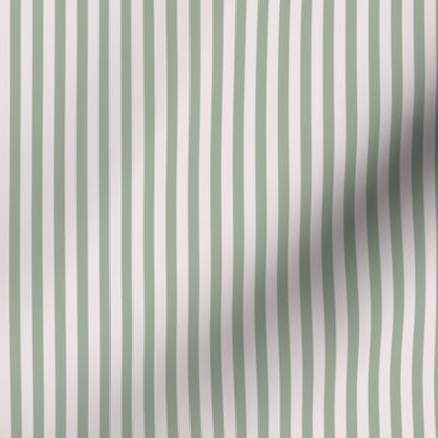 sage and white classic stripe for baby boy, girls dresses, blender print in 1/4 inch