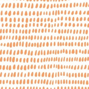 Hand Painted Papaya Orange Paint Splotches on a White Background - Medium- 10x10