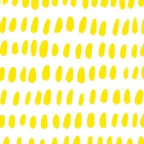 Hand Painted Sunny Yellow Paint Splotches on a white Background - Large - 20x20