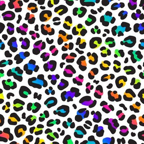 Leopard Print in Bright Rainbow Gradient (Medium Size)
