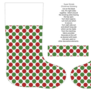 red and green polka dots cut and sew stocking