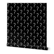 Question Marks White On Black - Pixel Art