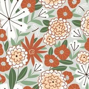 Summer floral time pattern