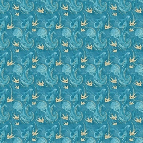 Golden swallow constellations sky blue extra small