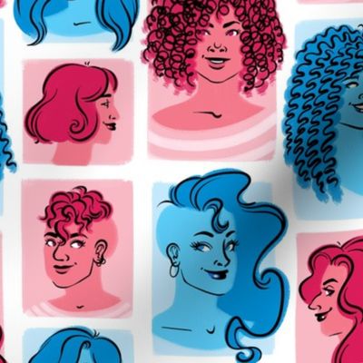 Girls n' Curls (Pink, Blue, White)