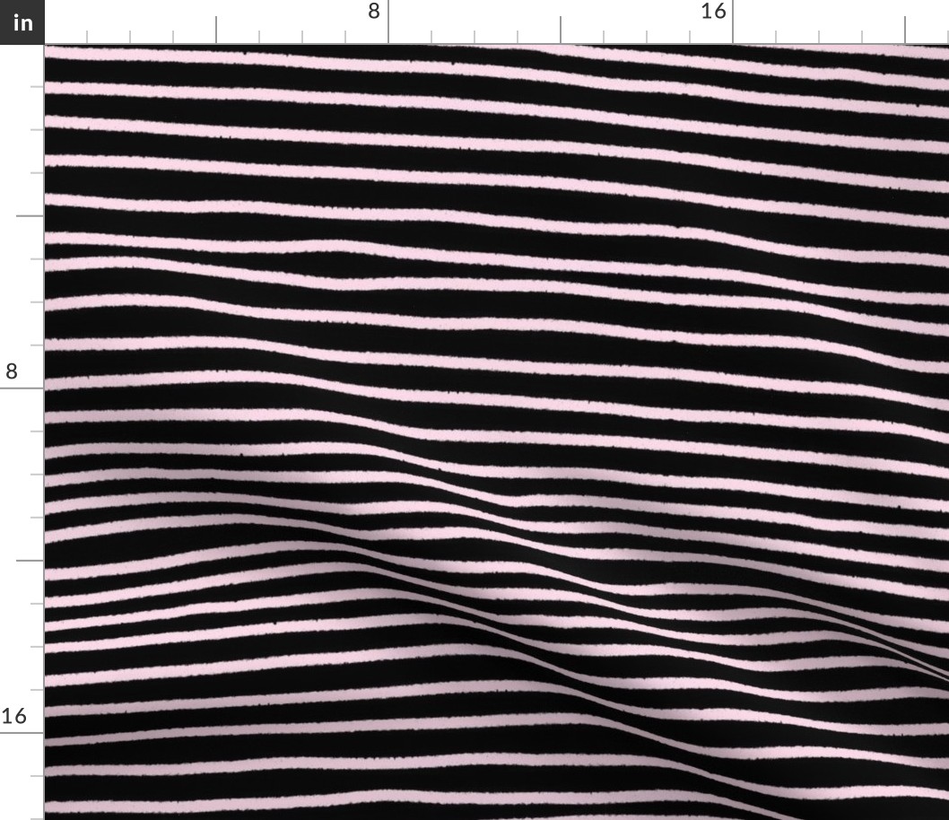 Sketchy Stripes // Black and Blush