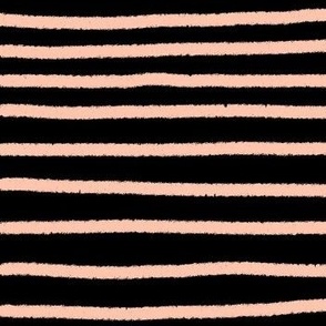 Sketchy Stripes // Black and Peachy