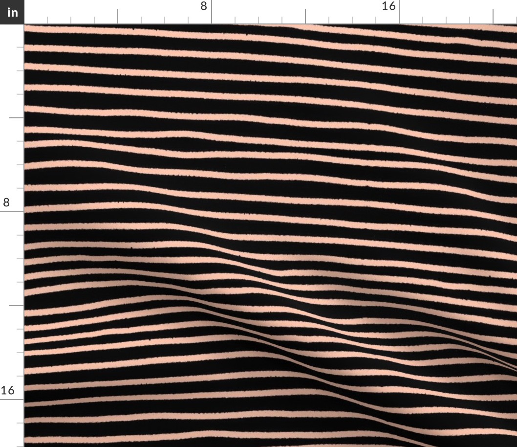 Sketchy Stripes // Black and Peachy