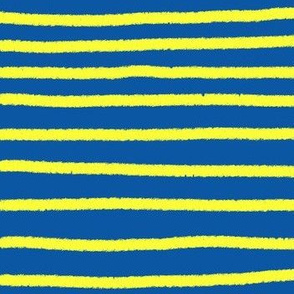 Sketchy Stripes // Classic Blue and Yellow