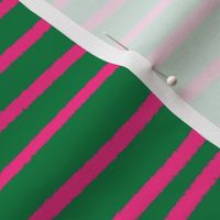 Sketchy Stripes //Kelly Green and Hot Pink