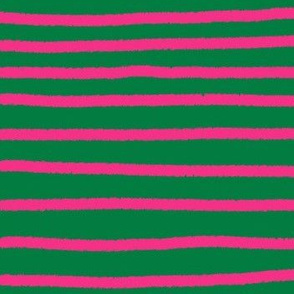 Sketchy Stripes //Kelly Green and Hot Pink