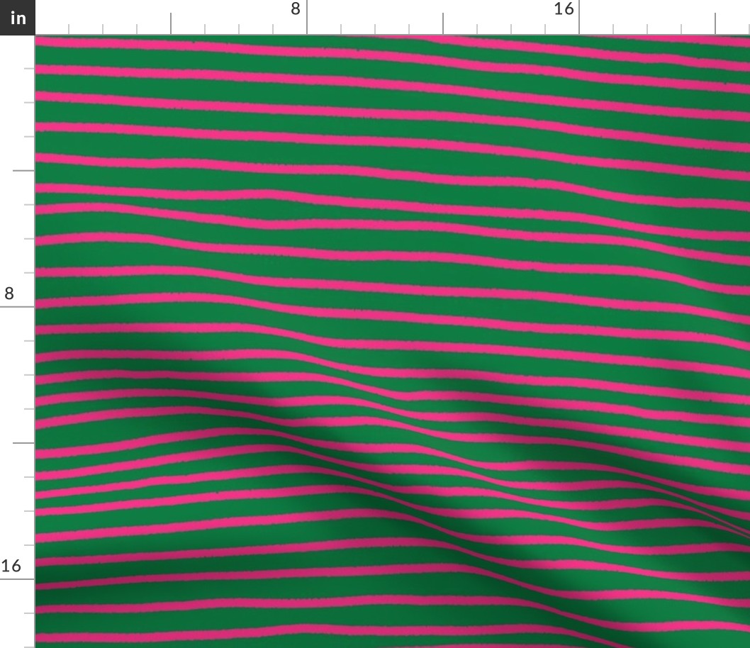 Sketchy Stripes //Kelly Green and Hot Pink