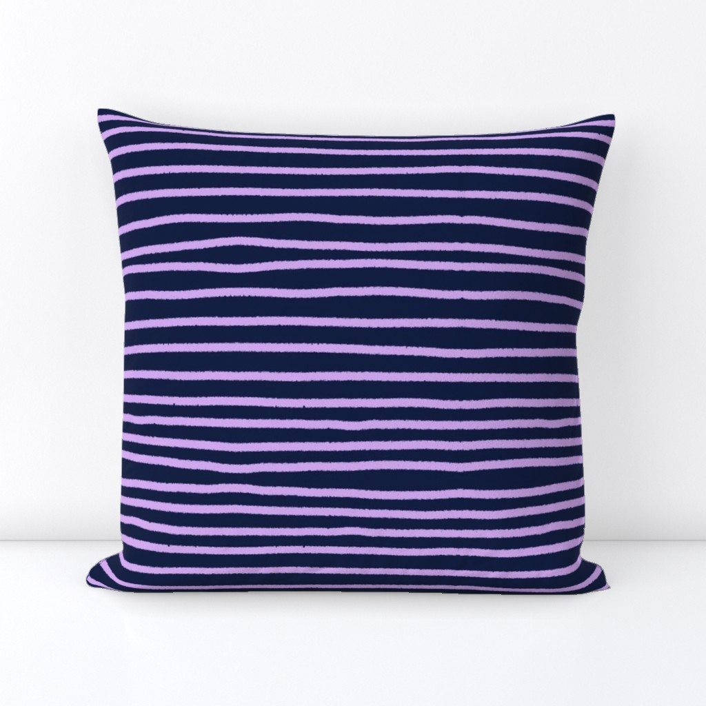 Sketchy Stripes //Navy and Lavender 