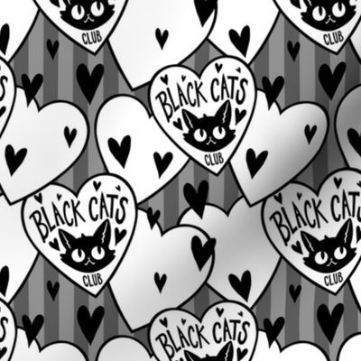 Black Cats Club - Black and Grey Stripe Small