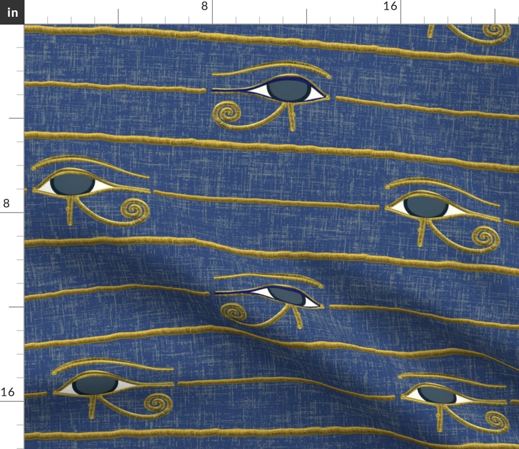 Eye of Horus, Eye of Ra, Stripes on Linen (Dark) by Su_G_©SuSchaefer