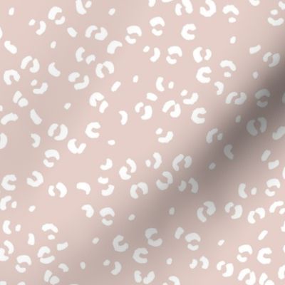 Messy single leopard spots minimalist boho animal print texture for wild baby nursery textiles pale blush pink mauve white