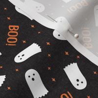 (small scale) Ghost - Boo! - orange on charcoal halloween - LAD21