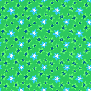 Scattered Blue Green Floral