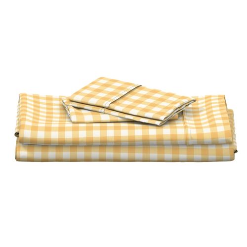 Pastel Yellow Gingham - citrus, summer, orange, yellow plaid, soft yellow, vintage yellow