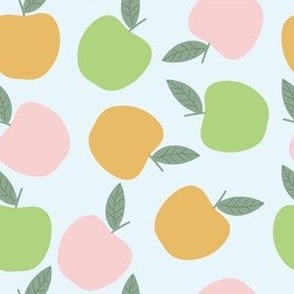 Green, Orange, and Pink Apples